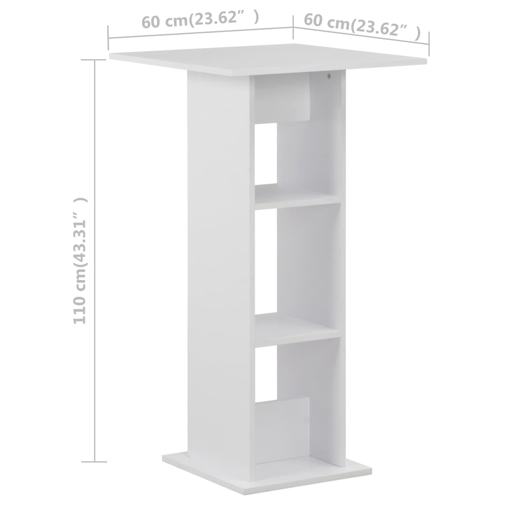 Tavolo da Bar Bianco 60x60x110 cm | homemem39