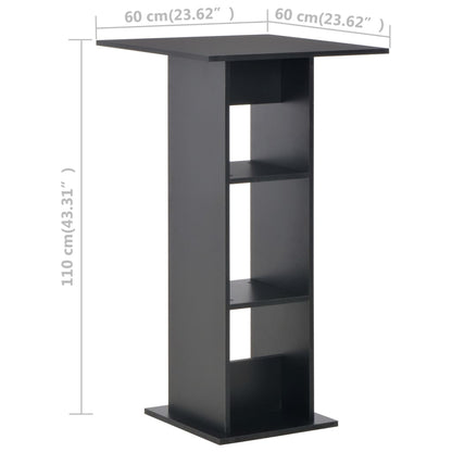 Tavolo da Bar Nero 60x60x110 cm | homemem39