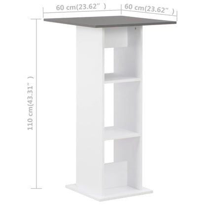 Tavolo da Bar Bianco e Grigio Antracite 60x60x110 cm | homemem39