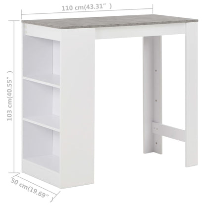 Tavolo da Bar con Ripiano Bianco 110x50x103 cm | homemem39