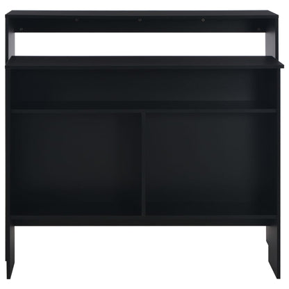 Tavolo da Bar con 2 Piani d'Appoggio Nero 130x40x120 cm | homemem39