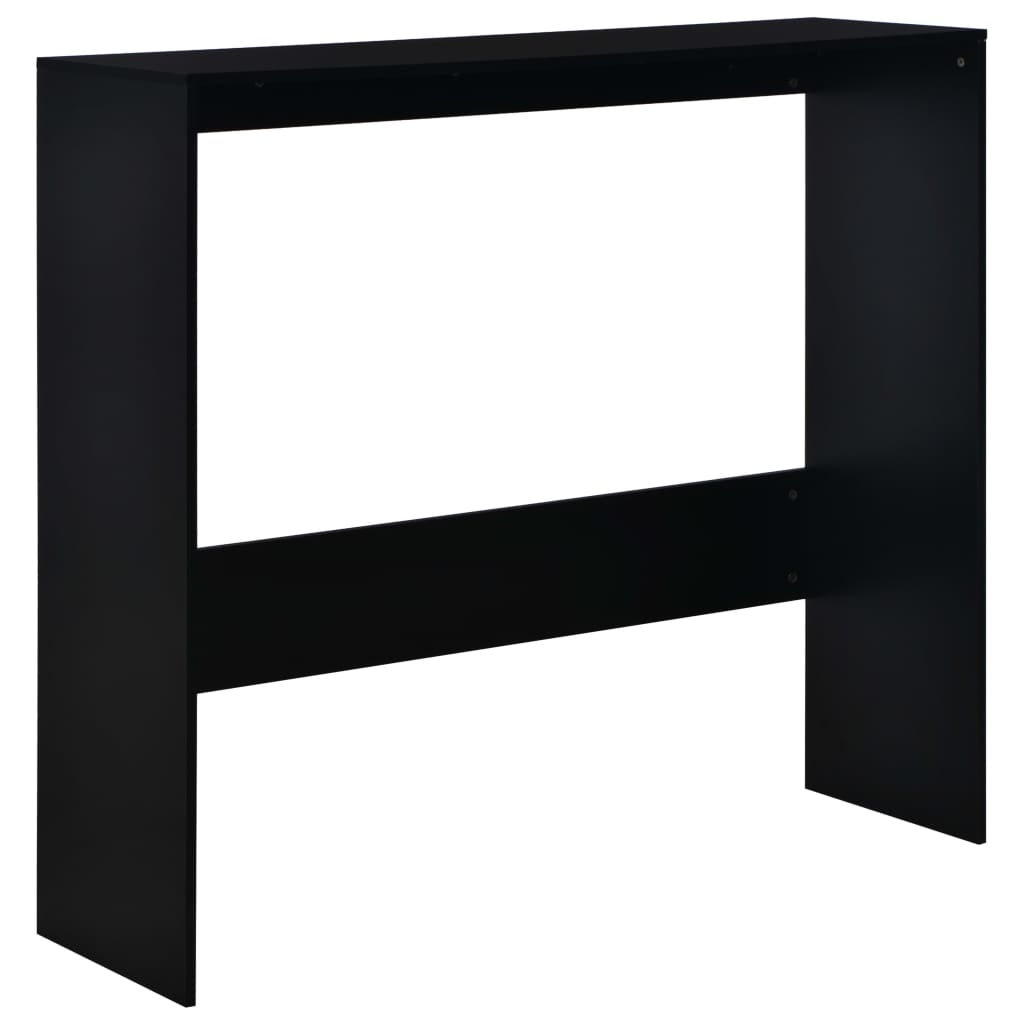 Tavolo da Bar con 2 Piani d'Appoggio Nero 130x40x120 cm | homemem39