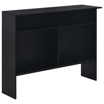 Tavolo da Bar con 2 Piani d'Appoggio Nero 130x40x120 cm | homemem39
