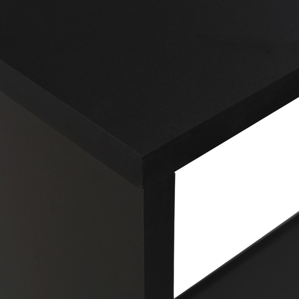 Tavolo da Bar con 2 Piani d'Appoggio Nero 130x40x120 cm | homemem39