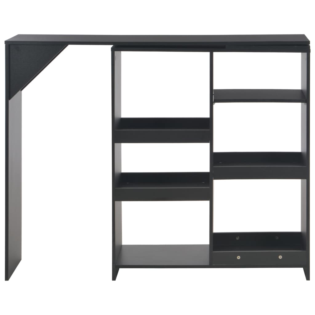 Tavolo da Bar con Scaffale Mobile Nero 138x39x110 cm - homemem39