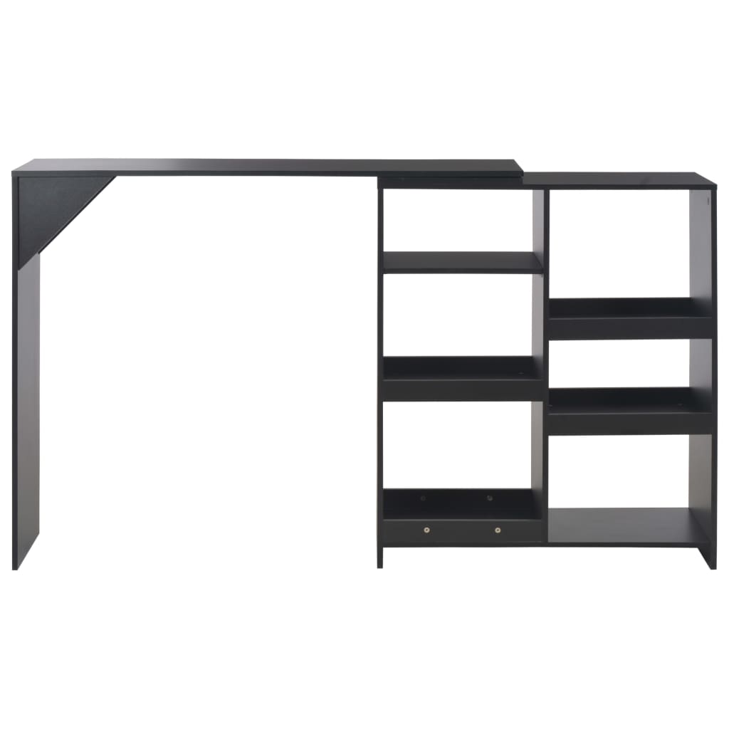 Tavolo da Bar con Scaffale Mobile Nero 138x39x110 cm - homemem39