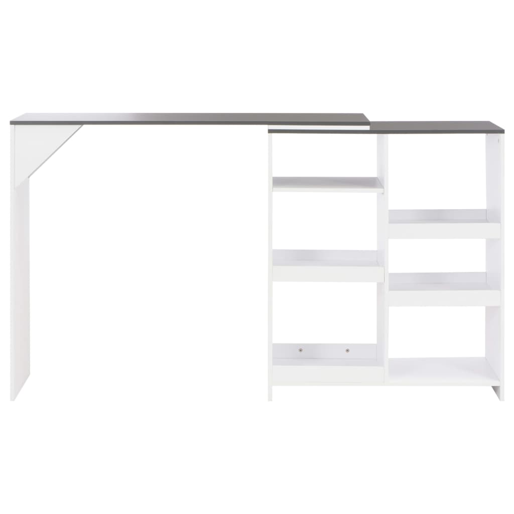 Tavolo da Bar con Scaffale Mobile Bianco 138x39x110 cm - homemem39