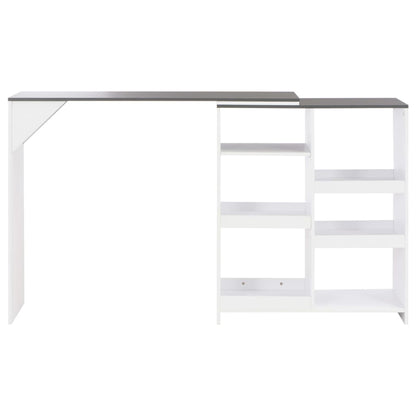 Tavolo da Bar con Scaffale Mobile Bianco 138x39x110 cm - homemem39