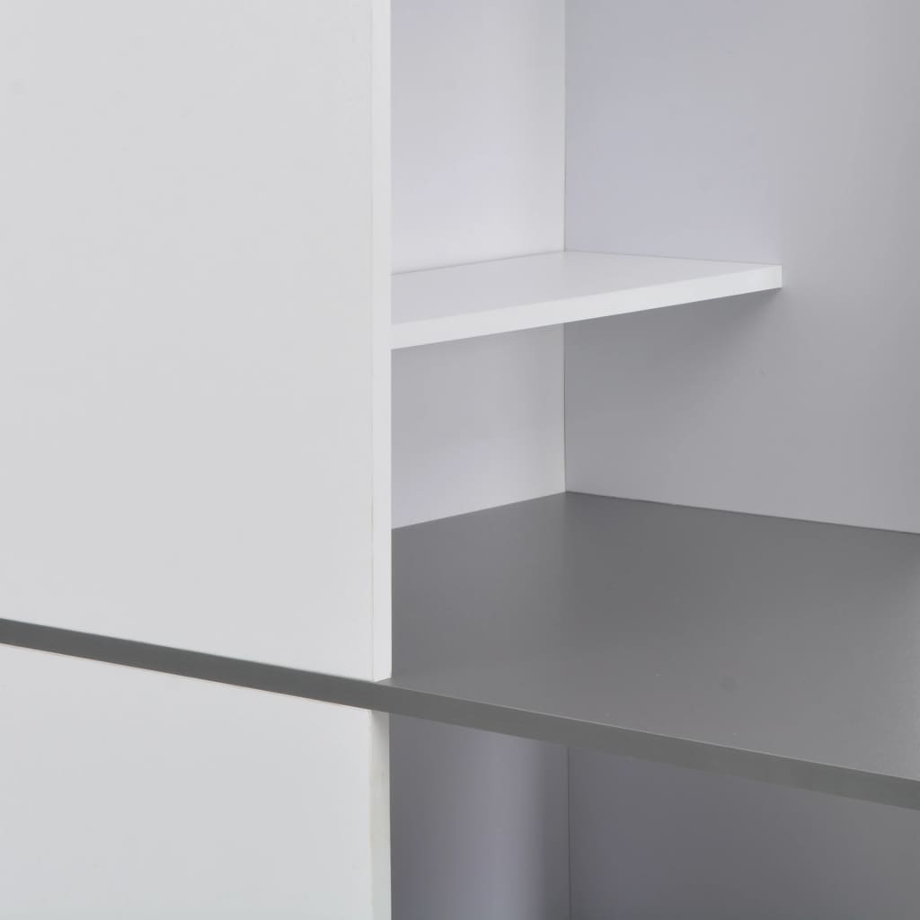 Tavolo da Bar con Mobiletto Bianco 115x59x200 cm | homemem39