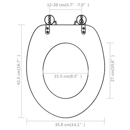 Tavolette WC con Coperchi 2 pz in MDF Bianche