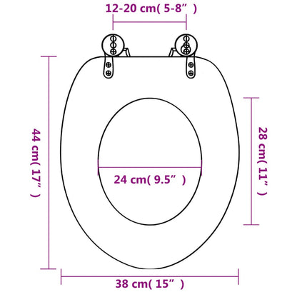 Tavolette WC con Coperchi 2 pz in MDF Design Stella Marina - homemem39