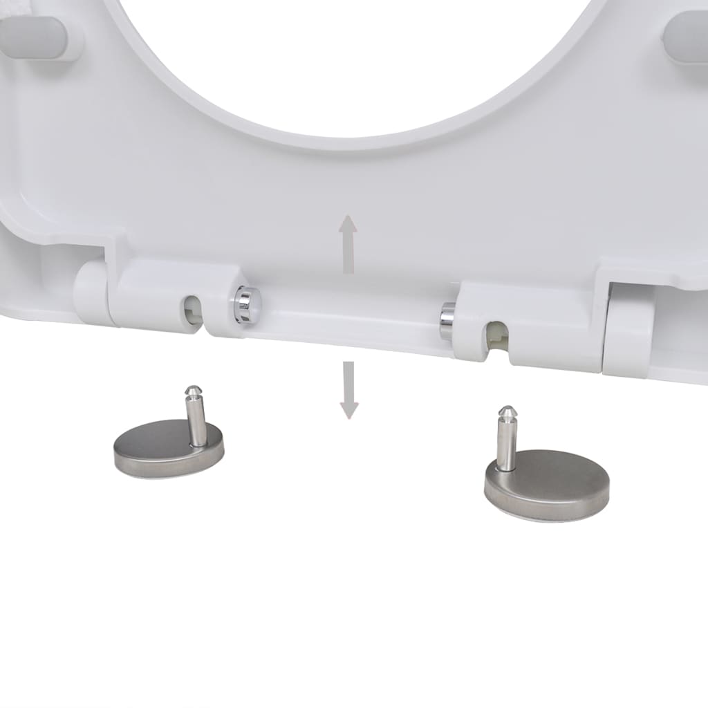Copriwater a Chiusura Rallentata 2 pz Plastica Bianco - homemem39