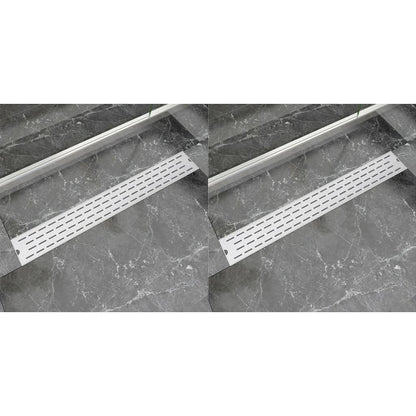 Scarico Doccia Lineare 2 pz 830x140 mm Acciaio Inossidabile - homemem39