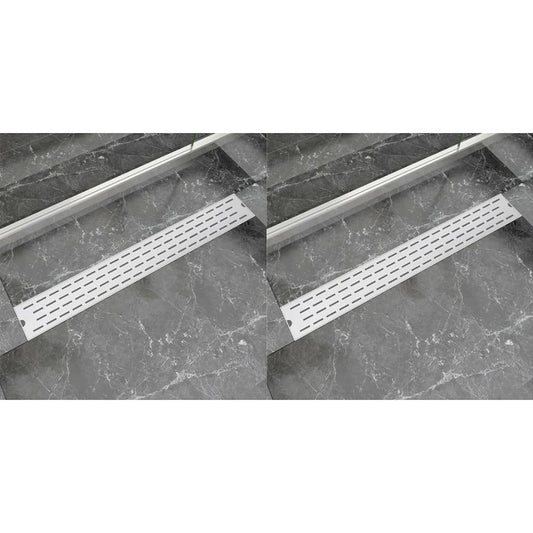 Scarico Doccia Lineare 2 pz 830x140 mm Acciaio Inossidabile - homemem39
