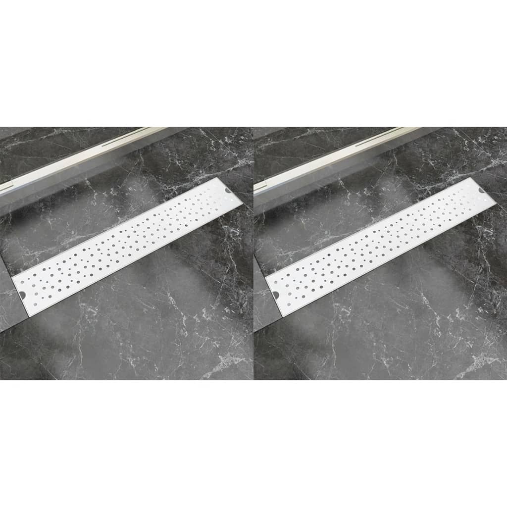 Scarichi Doccia Lineari 2pz Design Bolle 530x140mm Acciaio Inox - homemem39