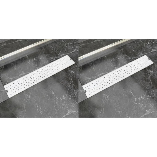Scarichi Doccia Lineari 2pz Design Bolle 530x140mm Acciaio Inox - homemem39