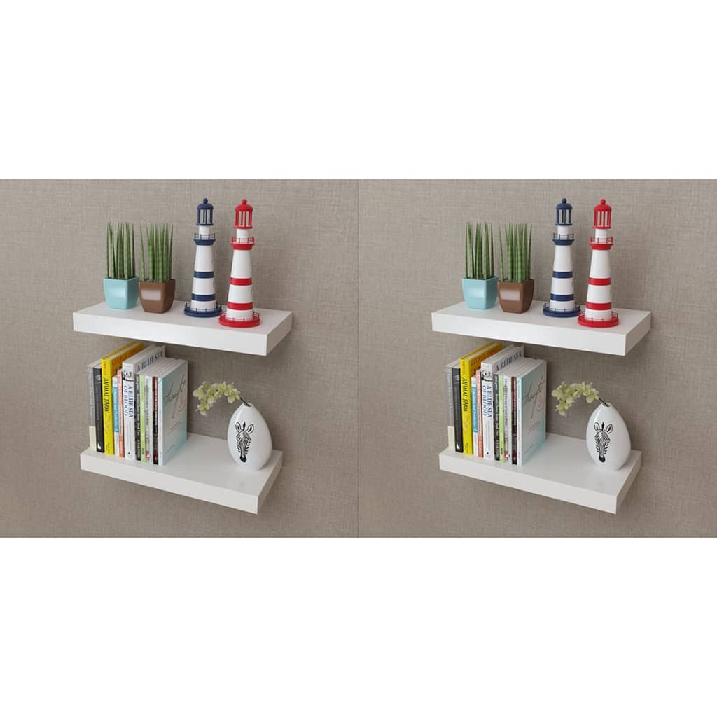 Mensole a Parete 4 pz Bianche 40 cm | homemem39