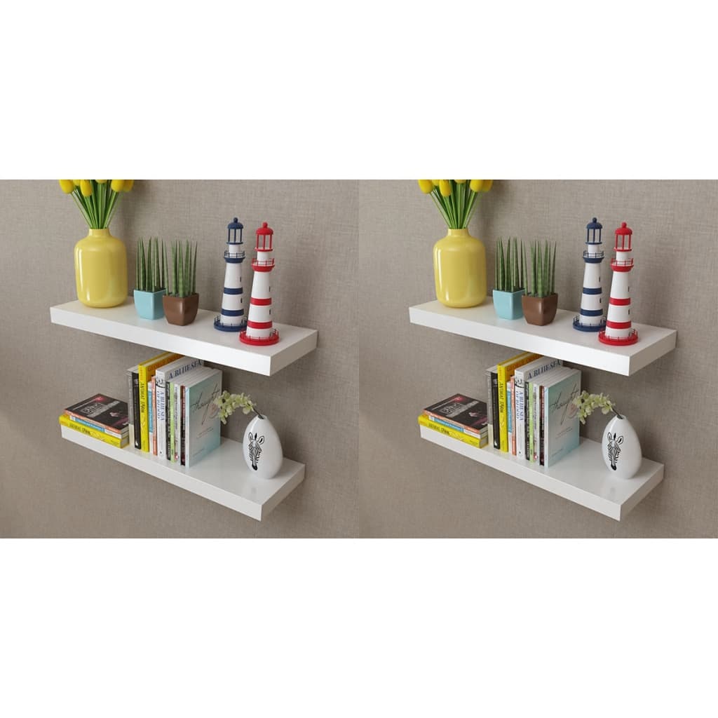 Mensole a Parete 4 pz Bianche 60 cm | homemem39