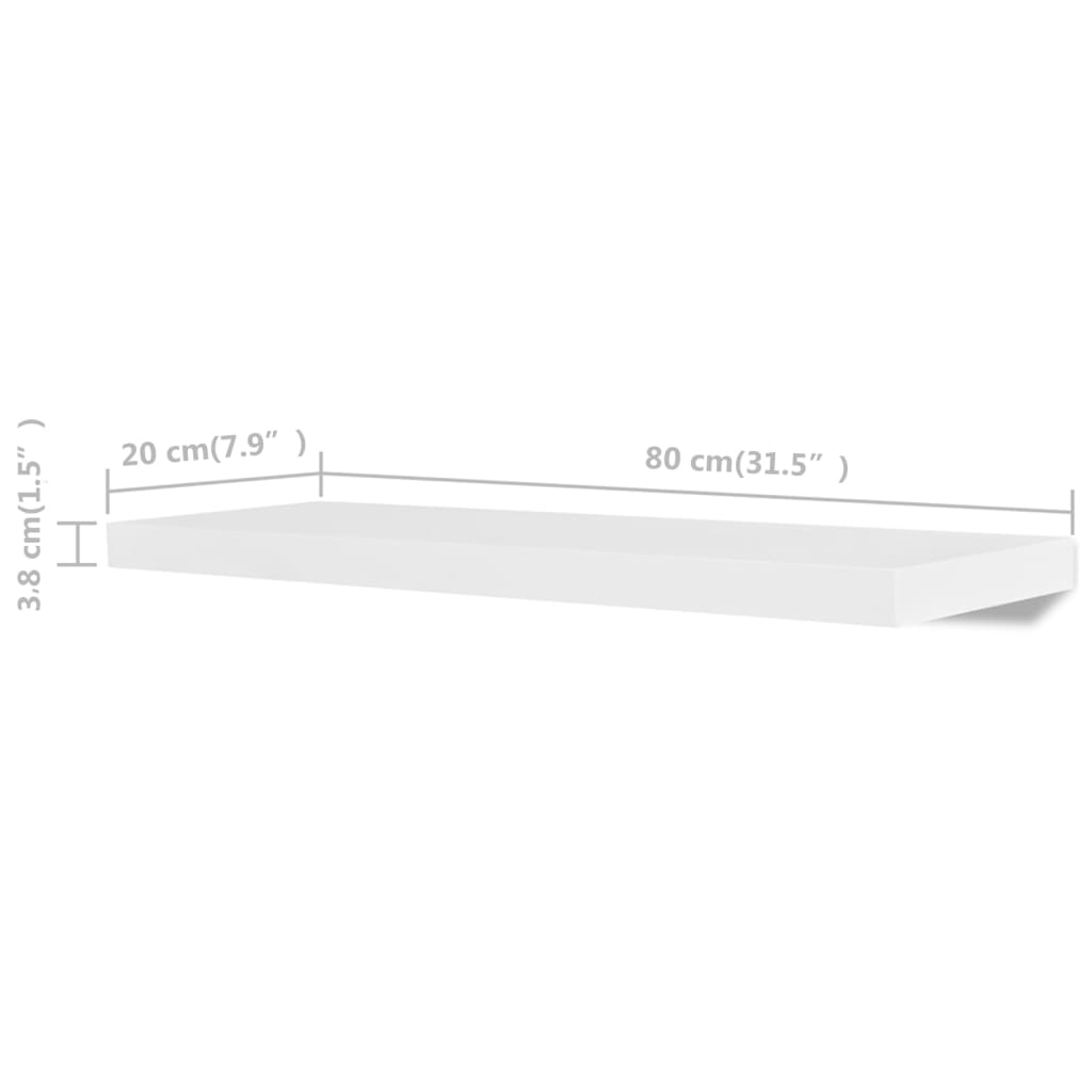 Mensole a Parete 4 pz Bianche 80 cm | homemem39