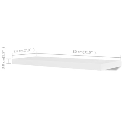 Mensole a Parete 4 pz Bianche 80 cm | homemem39
