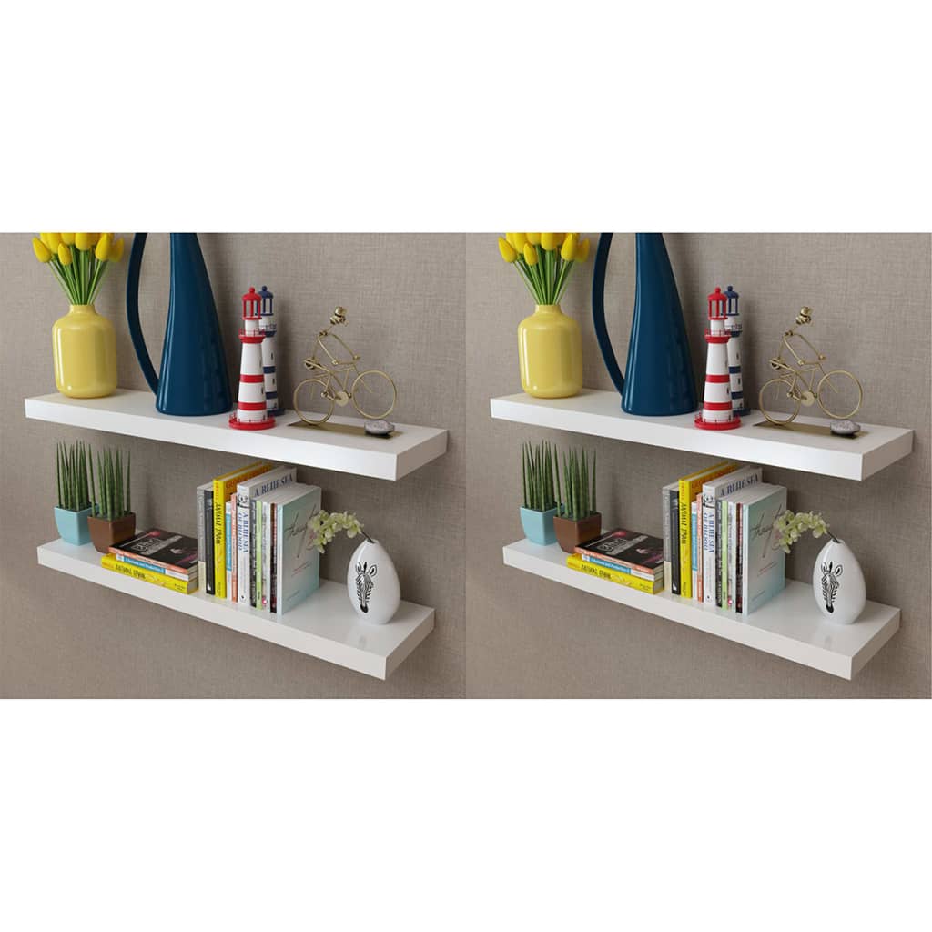 Mensole a Parete 4 pz Bianche 80 cm | homemem39