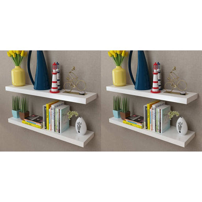 Mensole a Parete 4 pz Bianche 80 cm | homemem39