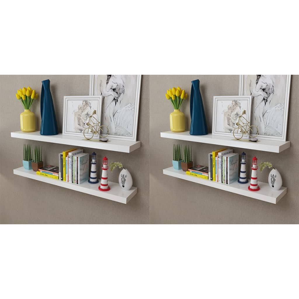 Mensole a Parete 4 pz Bianche 100 cm | homemem39
