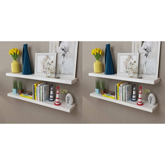 Mensole a Parete 4 pz Bianche 100 cm | homemem39