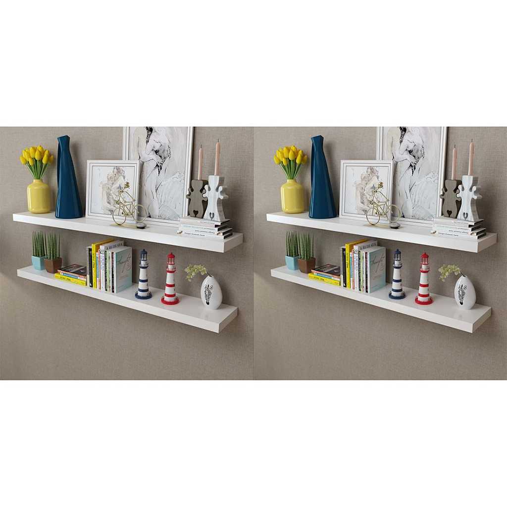 Mensole a Parete 4 pz Bianco 120 cm