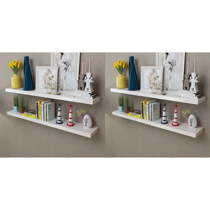 Mensole a Parete 4 pz Bianco 120 cm