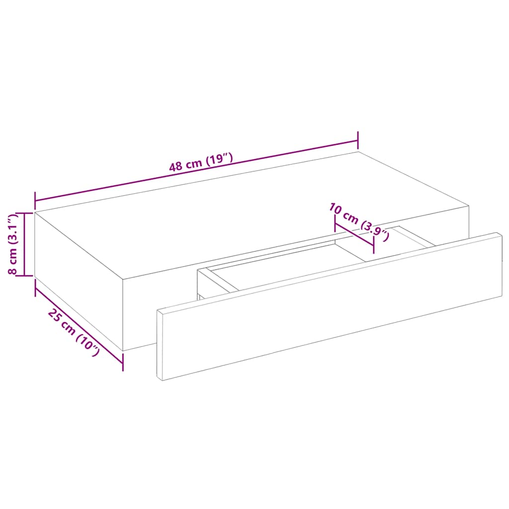 Mensole con Cassetti 2 pz Bianco 48 cm | homemem39