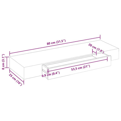 Mensole con Cassetti 2 pz Bianco 80 cm | homemem39
