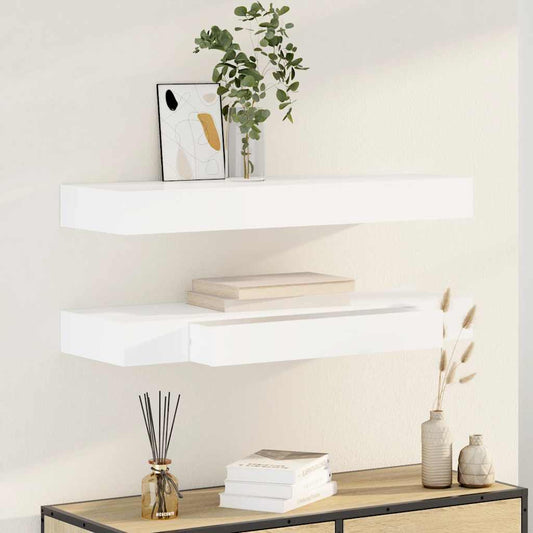 Mensole con Cassetti 2 pz Bianco 80 cm | homemem39