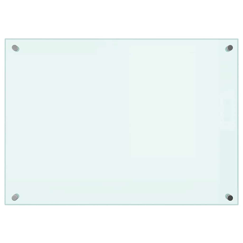 Paraschizzi per Cucina Bianco 70x50 cm in Vetro Temperato