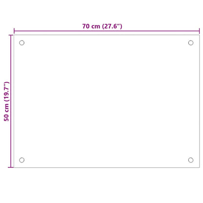 Paraschizzi per Cucina Bianco 70x50 cm in Vetro Temperato