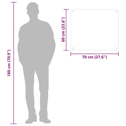 Paraschizzi per Cucina Bianco 70x60 cm in Vetro Temperato