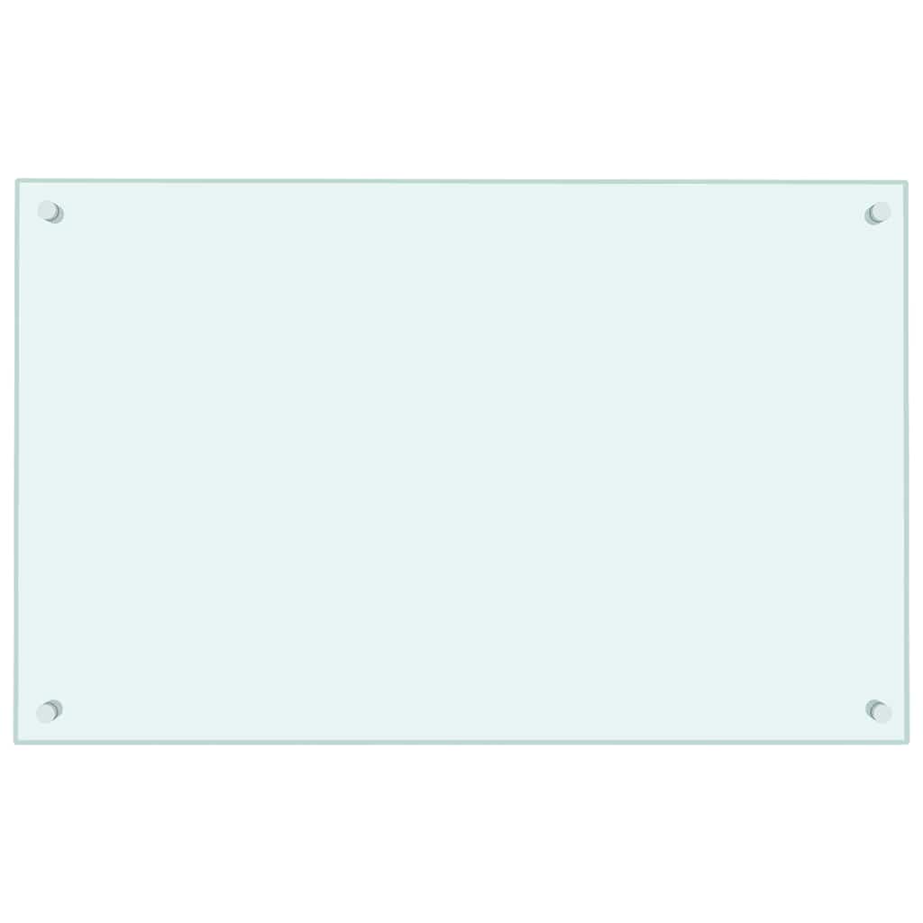 Paraschizzi per Cucina Bianco 80x50 cm in Vetro Temperato