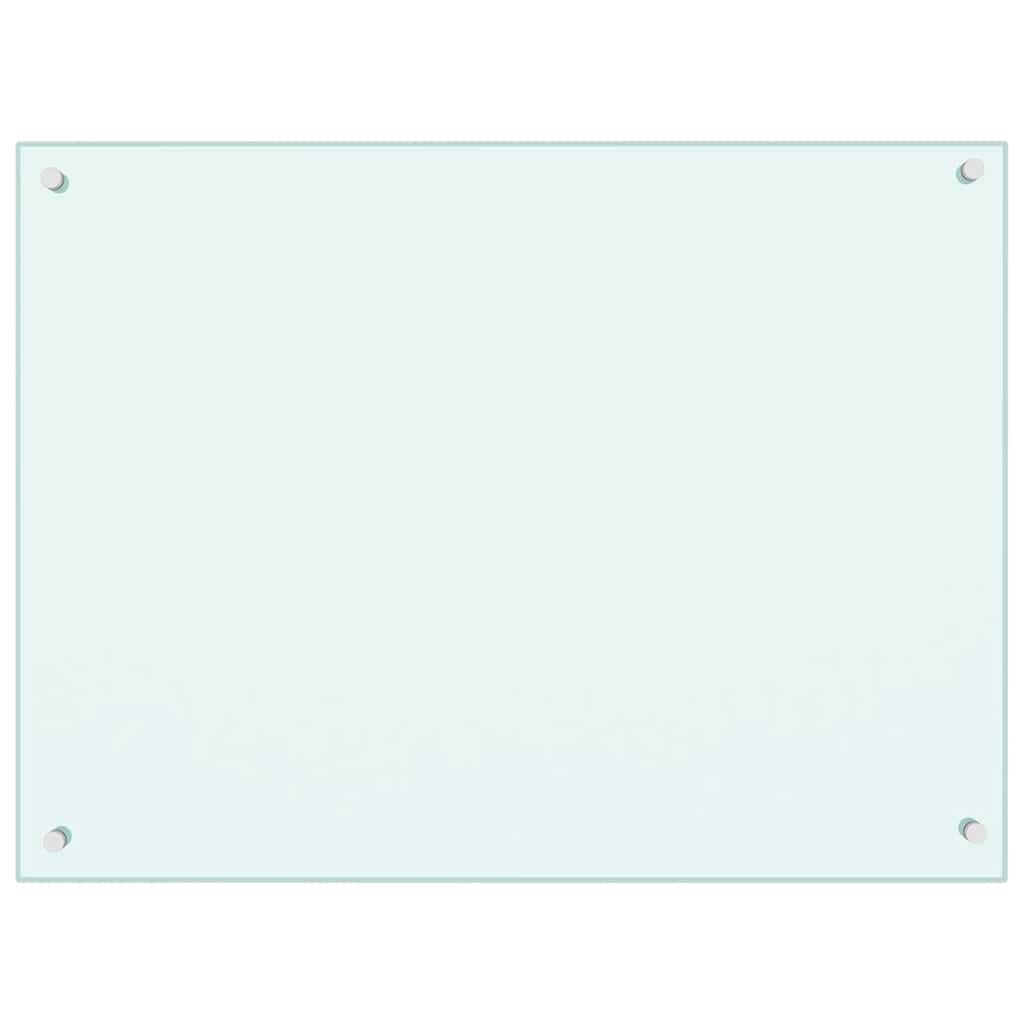 Paraschizzi per Cucina Bianco 80x60 cm in Vetro Temperato