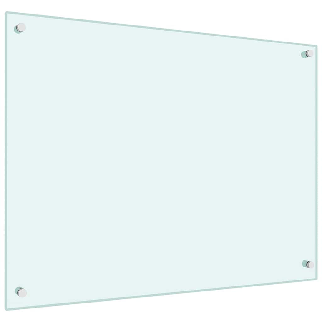 Paraschizzi per Cucina Bianco 80x60 cm in Vetro Temperato