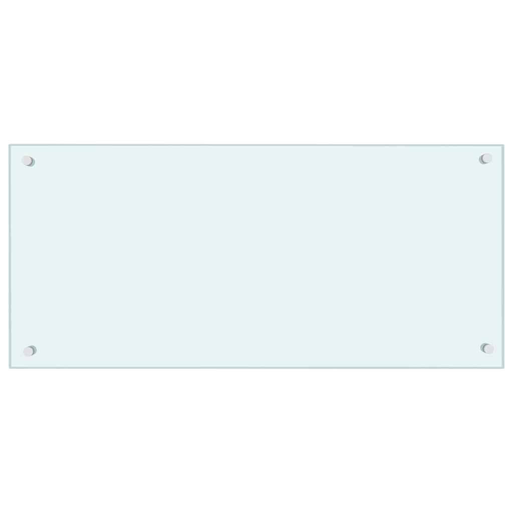 Paraschizzi per Cucina Bianco 90x40 cm in Vetro Temperato