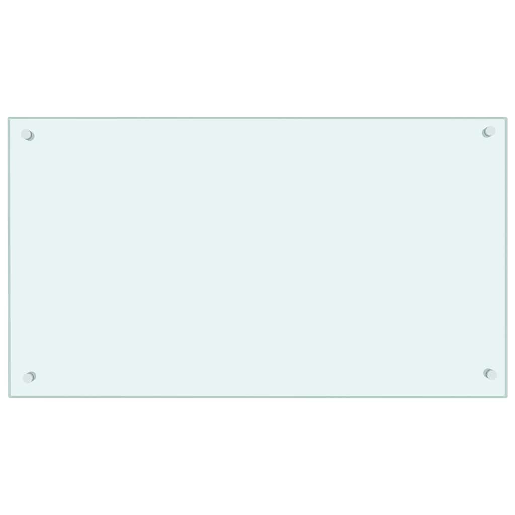 Paraschizzi per Cucina Bianco 90x50 cm in Vetro Temperato