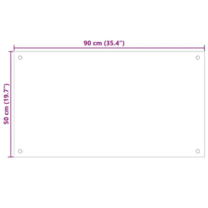 Paraschizzi per Cucina Bianco 90x50 cm in Vetro Temperato