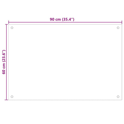Paraschizzi per Cucina Bianco 90x60 cm in Vetro Temperato