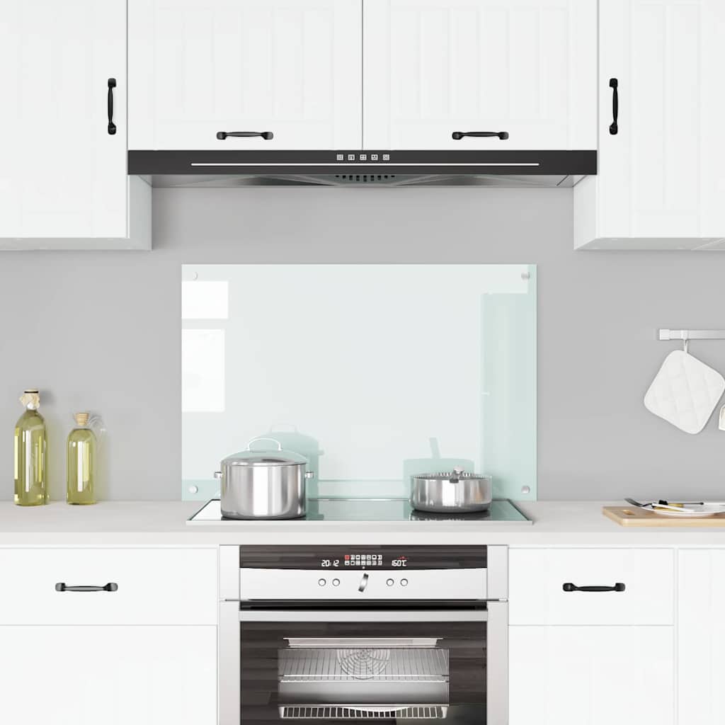 Paraschizzi per Cucina Bianco 90x60 cm in Vetro Temperato