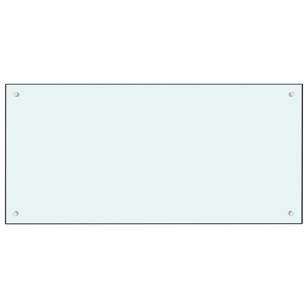 Paraschizzi per Cucina Bianco 100x50 cm in Vetro Temperato