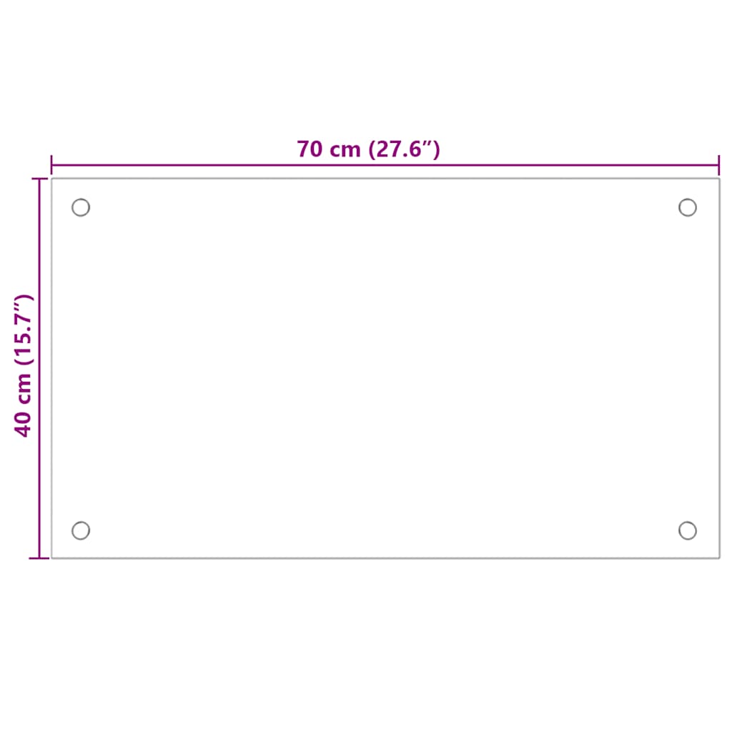 Paraschizzi per Cucina Trasparente 70x40 cm in Vetro Temperato