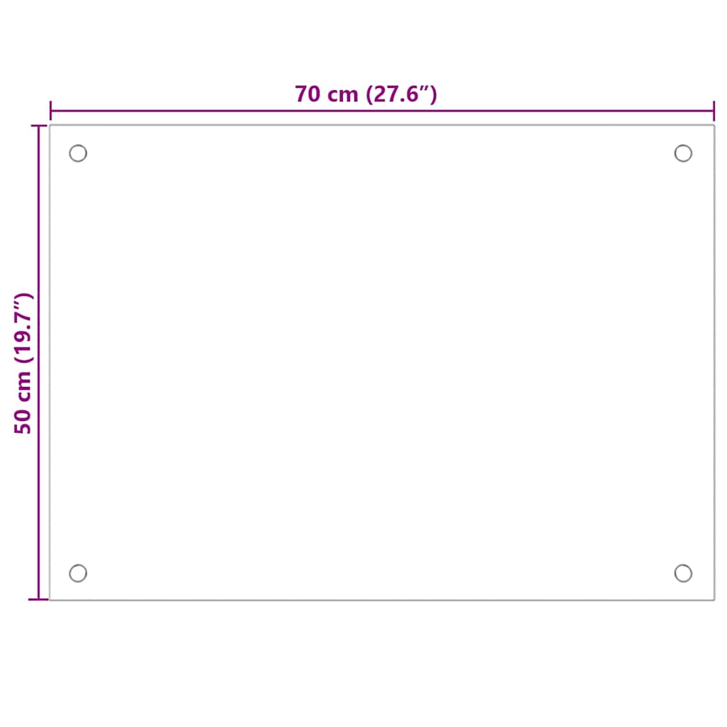 Paraschizzi per Cucina Trasparente 70x50 cm in Vetro Temperato