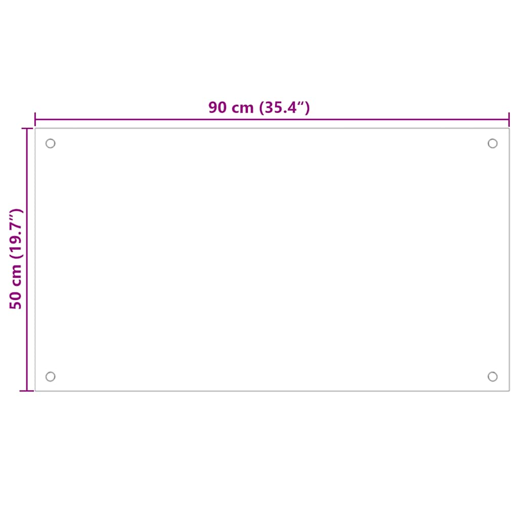 Paraschizzi per Cucina Trasparente 90x50 cm in Vetro Temperato