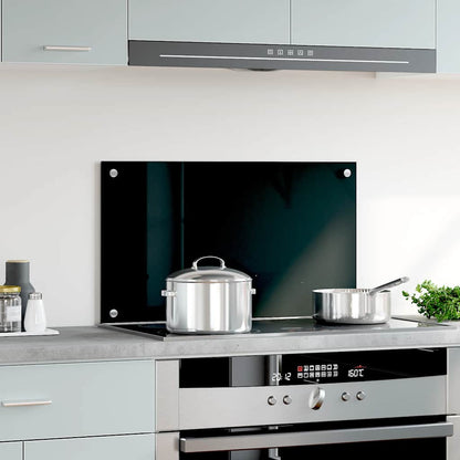 Paraschizzi per Cucina Nero 70x40 cm in Vetro Temperato