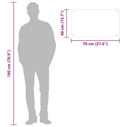 Paraschizzi per Cucina Nero 70x40 cm in Vetro Temperato